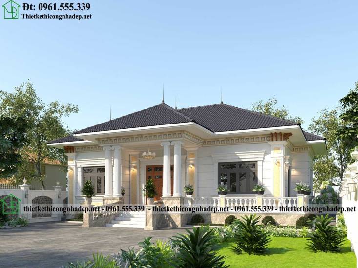 Thiết kế biệt thự tân cổ điển 15x10m tại Thái Thụy Thái Bình